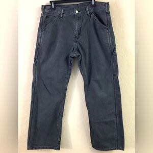 Levi's Cargo Jeans 33W X 30L Baggy Loose Fit Black Gray Y2K 90's Style